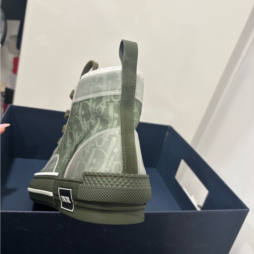 Dior Men's Sneakers in Olive and Cream - Picture 4 of 6